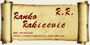 Ranko Rakićević vizit kartica